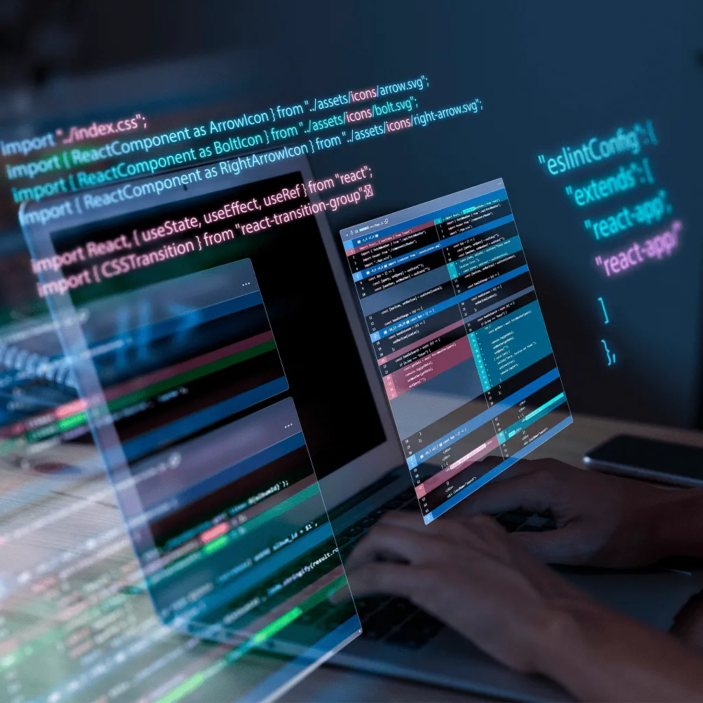 Website code on a screen